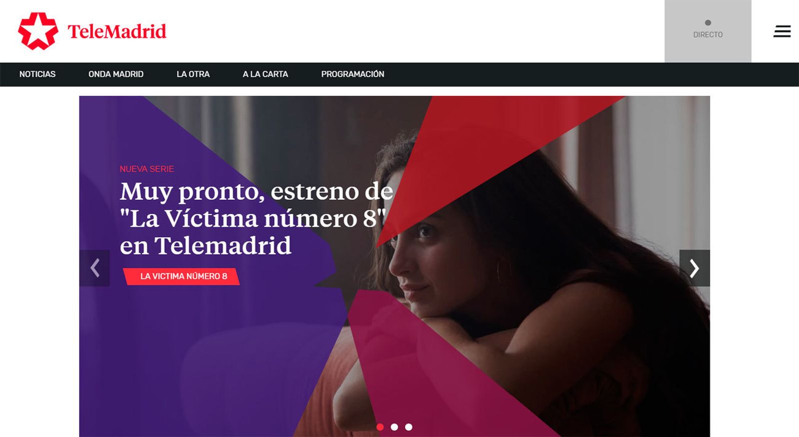 Captura de la nueva web de Telemadrid.es