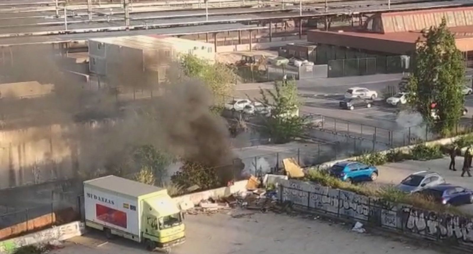 Incendio en un asentamiento ilegal en Chamartín