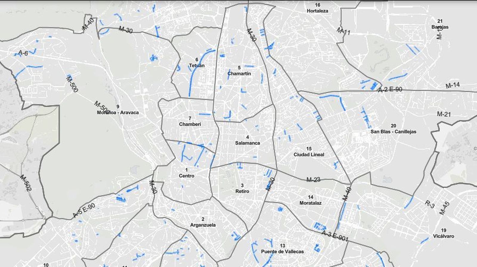 El mapa de la Operación Asfalto 2025 en Madrid