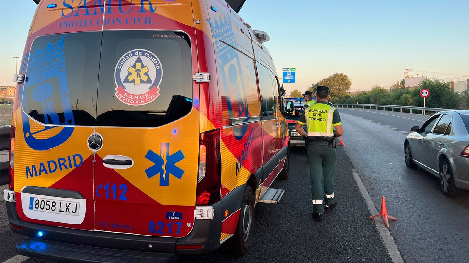 Muere un hombre de 55 años al ser atropellado en la vía de servicio de la A-3