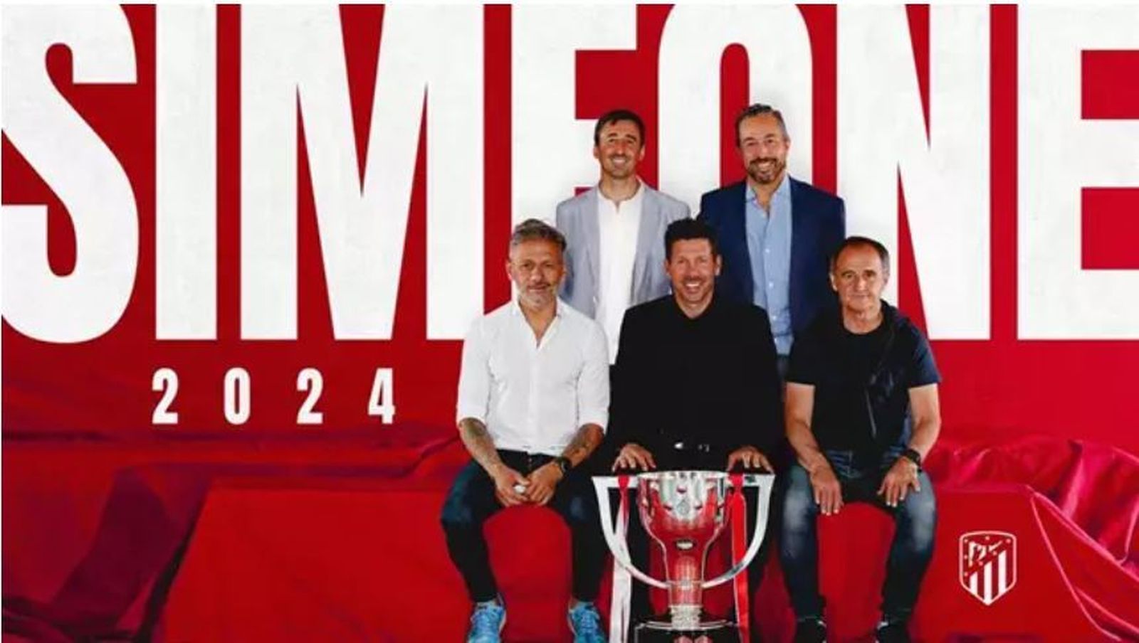 Simeone y su cuerpo técnico