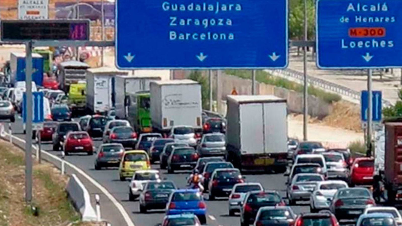 La autovía A-2 en sentido salida de la capital