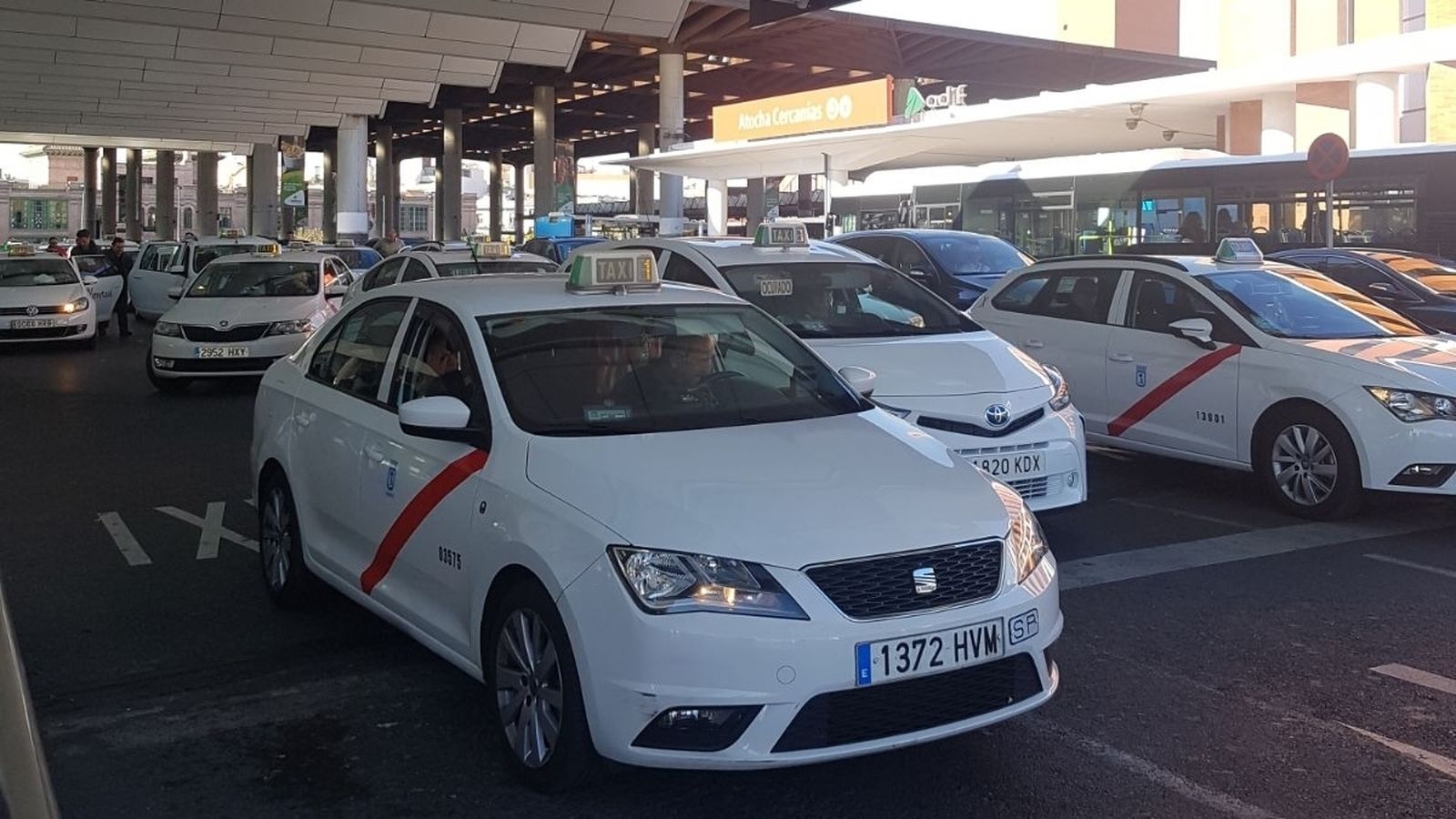 Taxis en la estación de Atocha