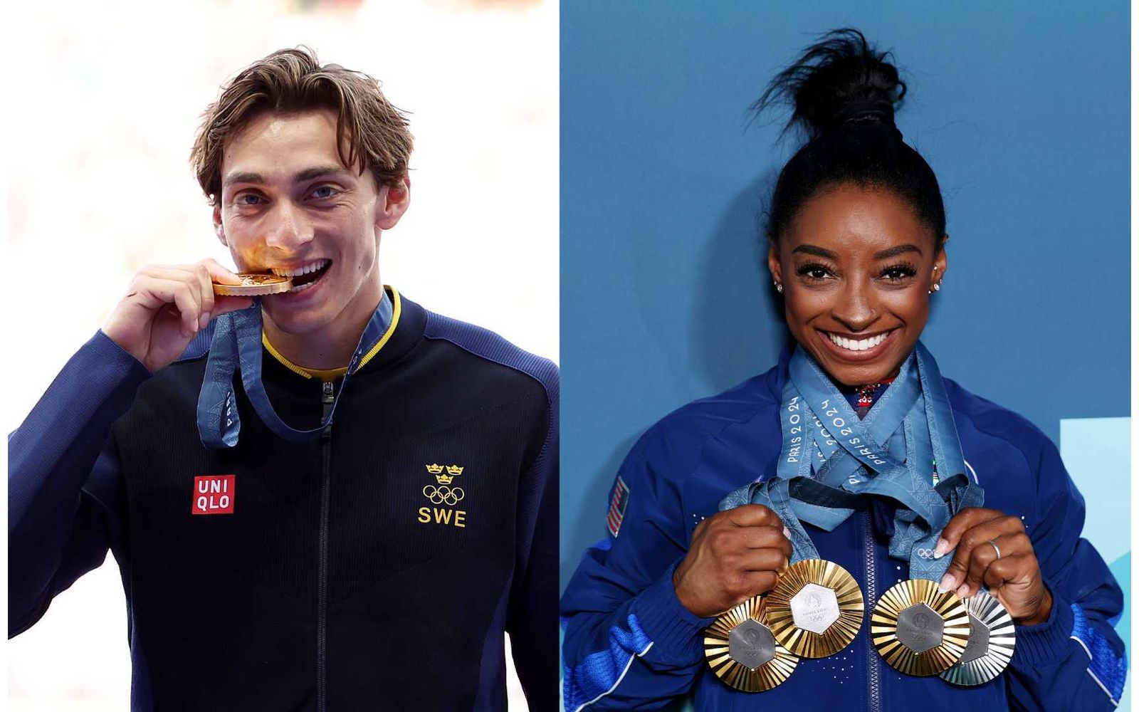 Armand Duplantis y Simone Biles