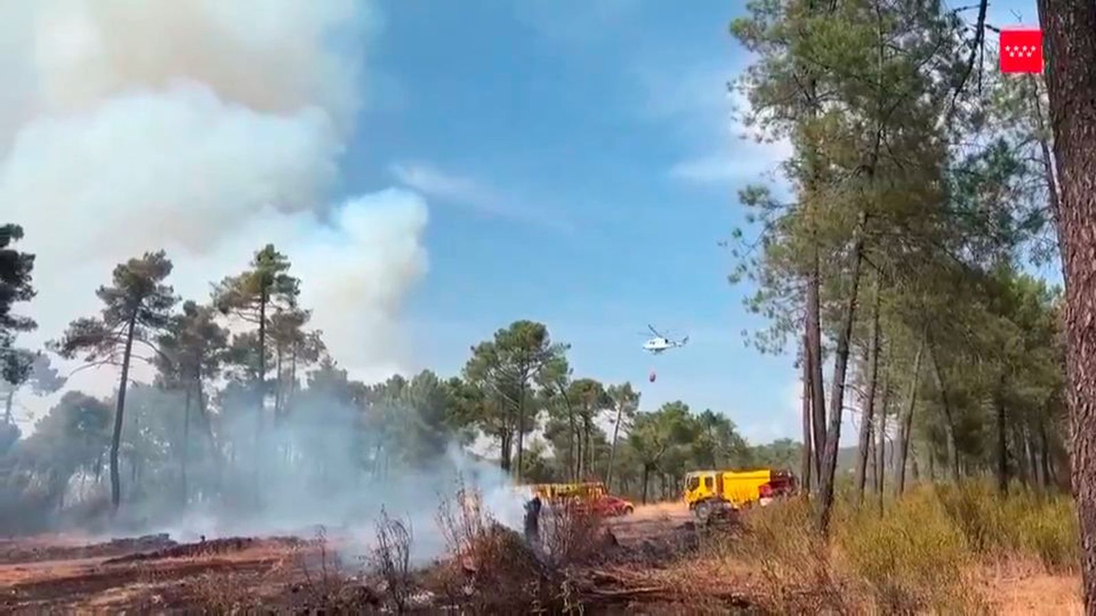 Estabilizados los fuegos de Navas del Marqués y San Bartolomé de Pinares pero continúa el riesgo de rebrotes