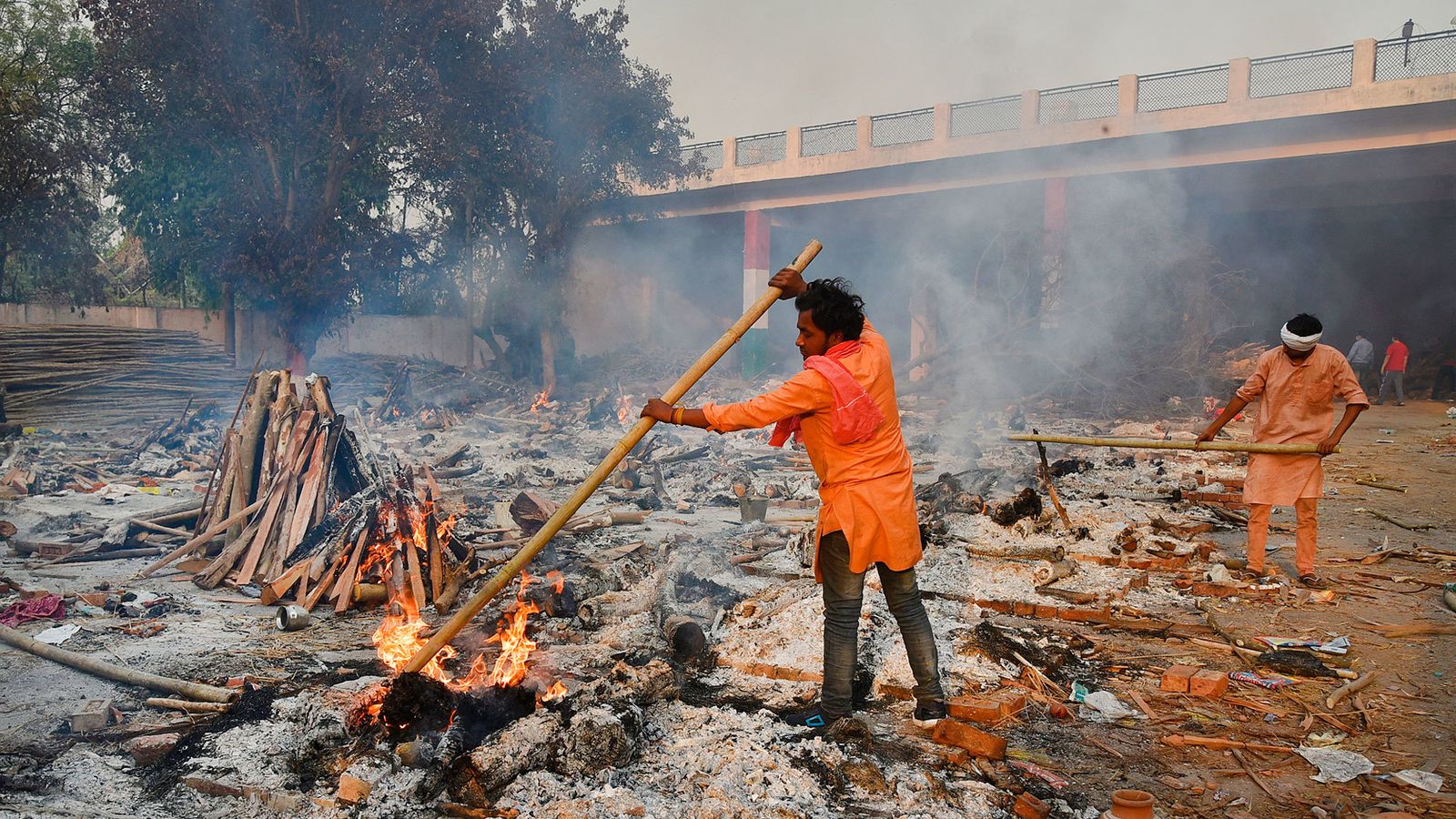 Piras funerarias en La India