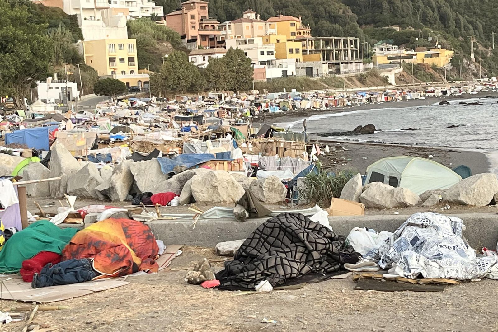 Situación en la playa del Trampolín de Ceuta