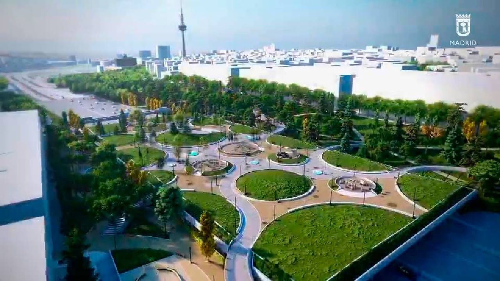 Avanzan a buen ritmo las obras del futuro Parque Ventas sobre la M-30: más arbolado y accesos peatonales