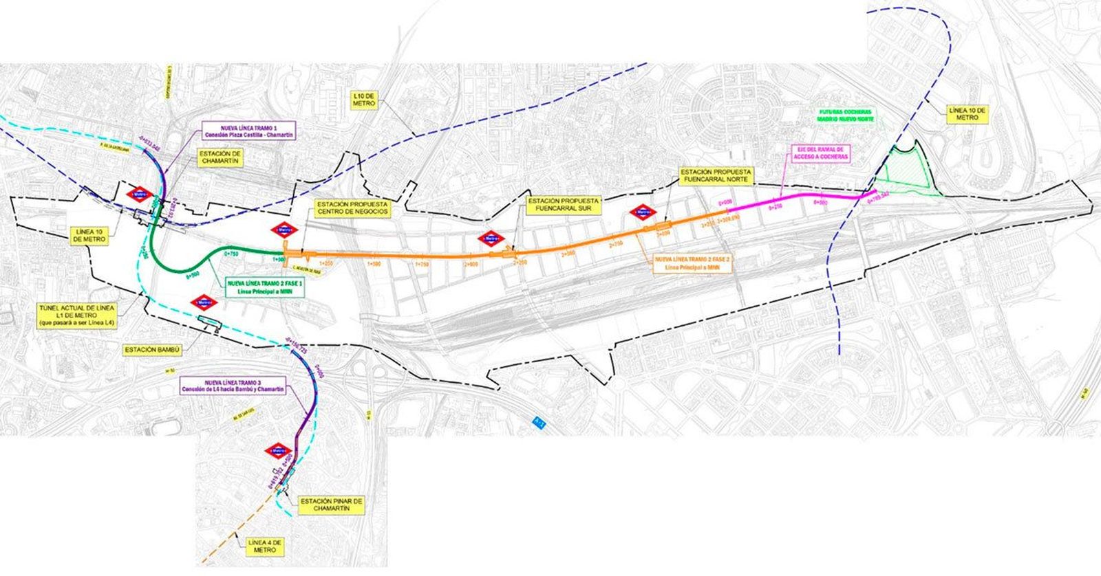 Las cinco alternativas para llevar el Metro a Madrid Nuevo Norte