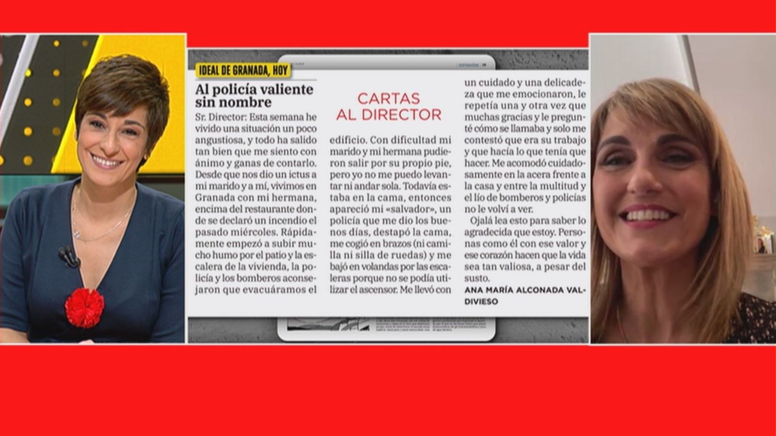 El bonito gesto de la madre de Lourdes Maldonado a un policía tras rescatarla de un incendio