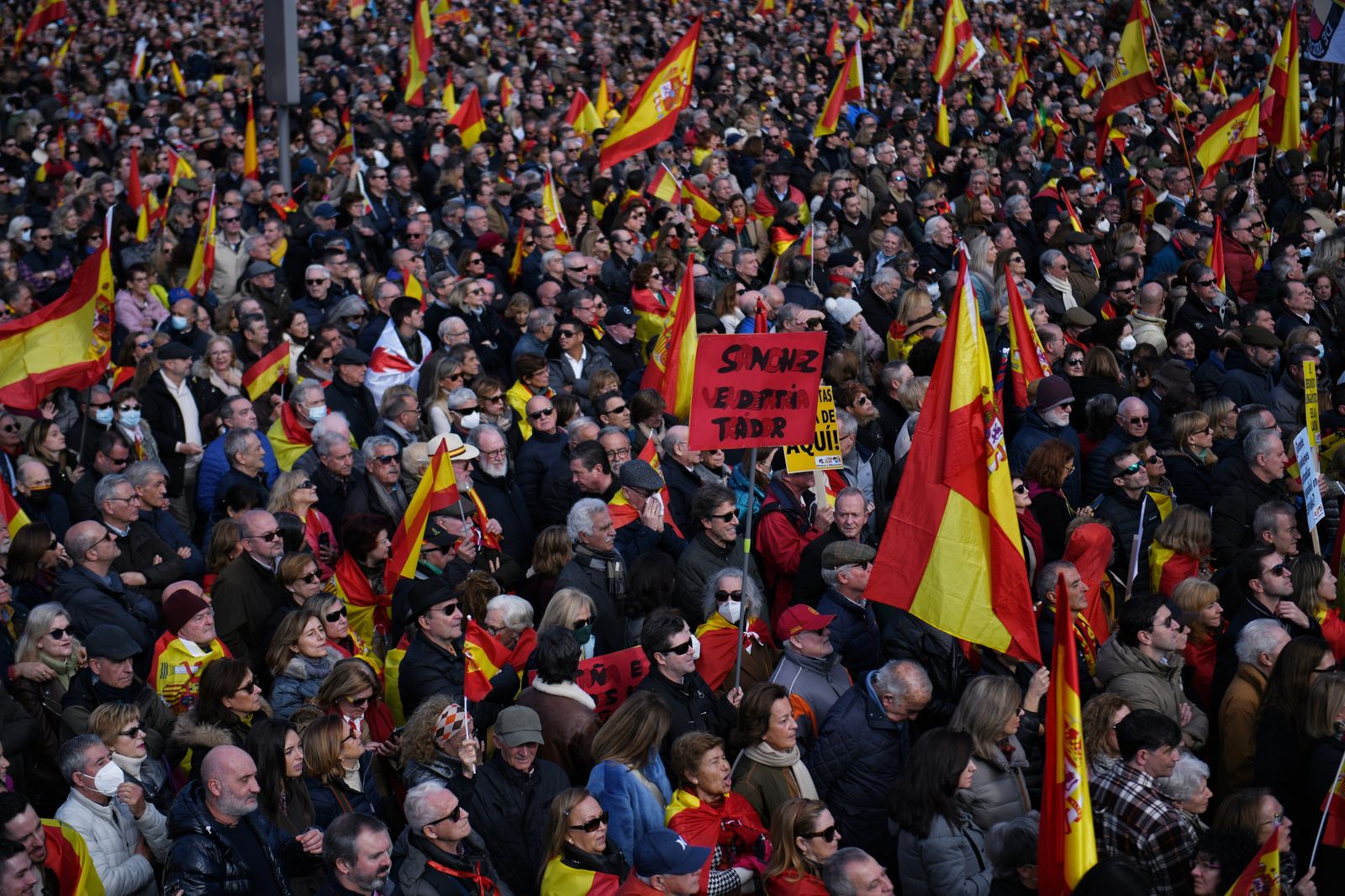 Concentración en Madrid contra las políticas de Sánchez