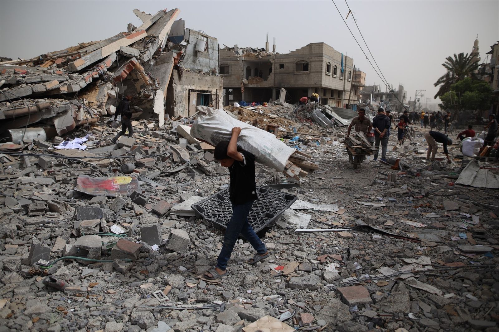 Edificios derrumbados en Gaza tras un ataque israelí