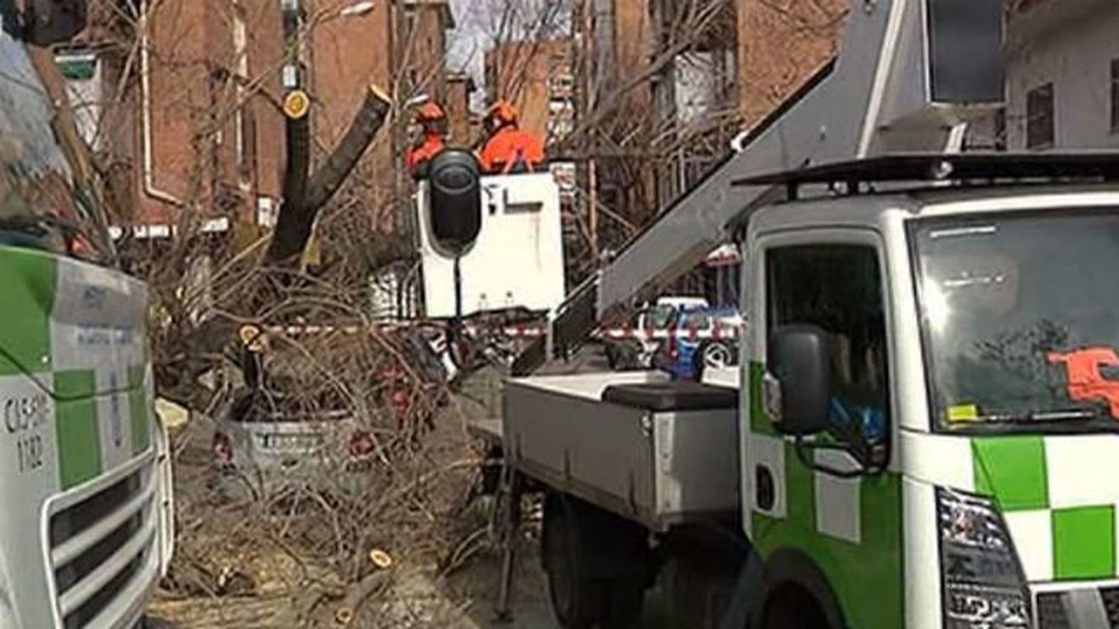 Los bomberos realizan 38 salidas relacionadas  con los fuertes vientos en Madrid