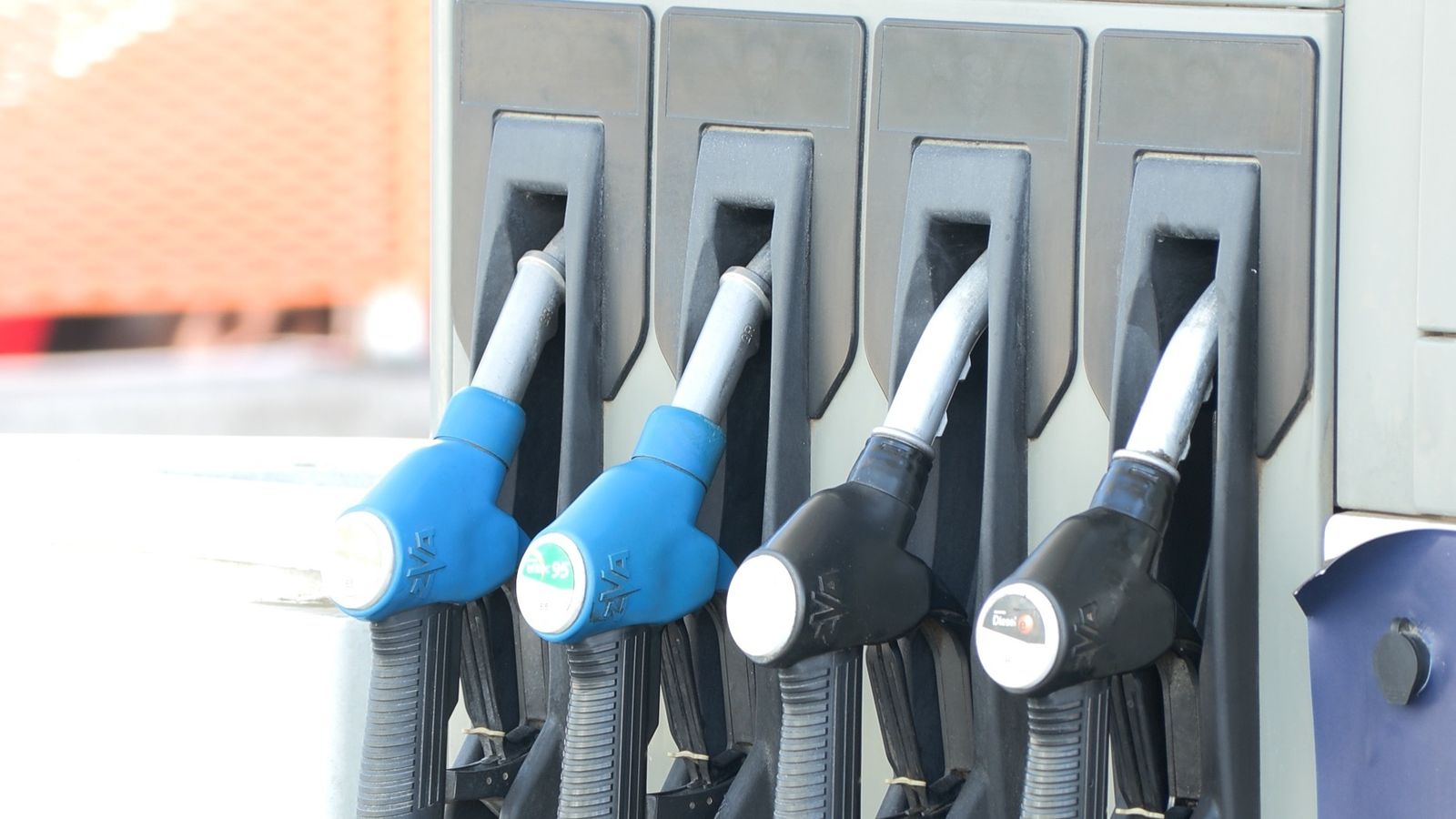 Mangueras de una gasolinera