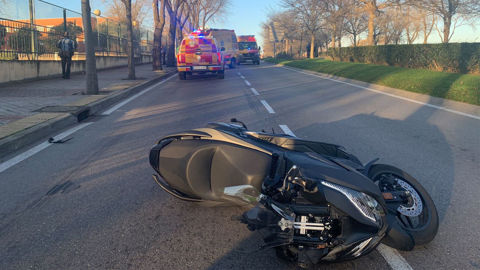 Accidente de moto en Madrid