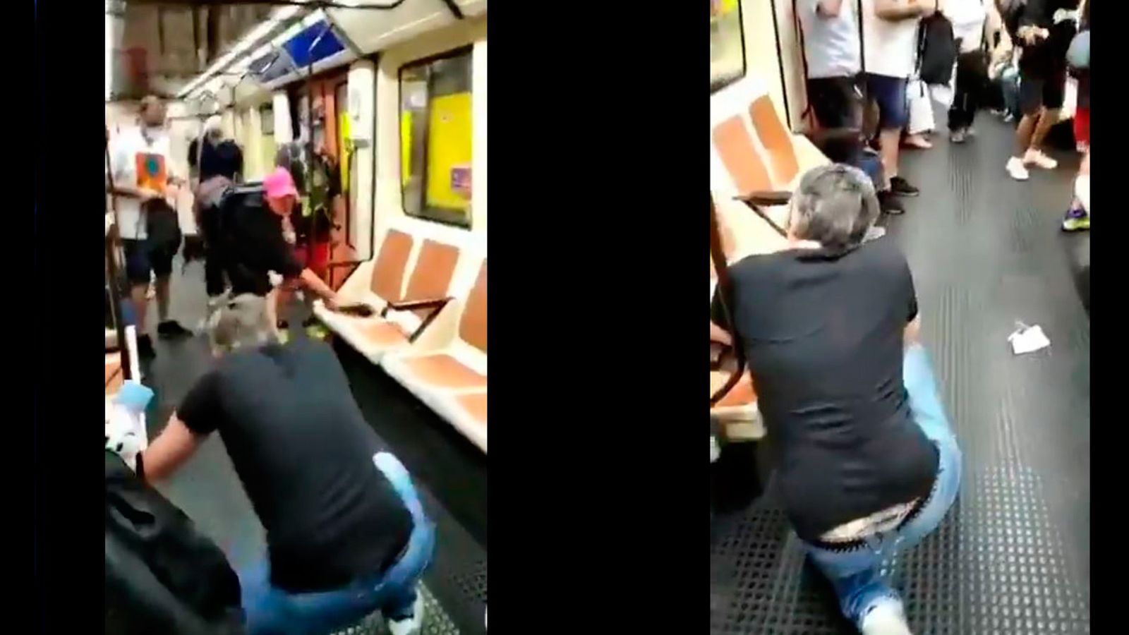 Imágenes de la agresión en el metro de Madrid