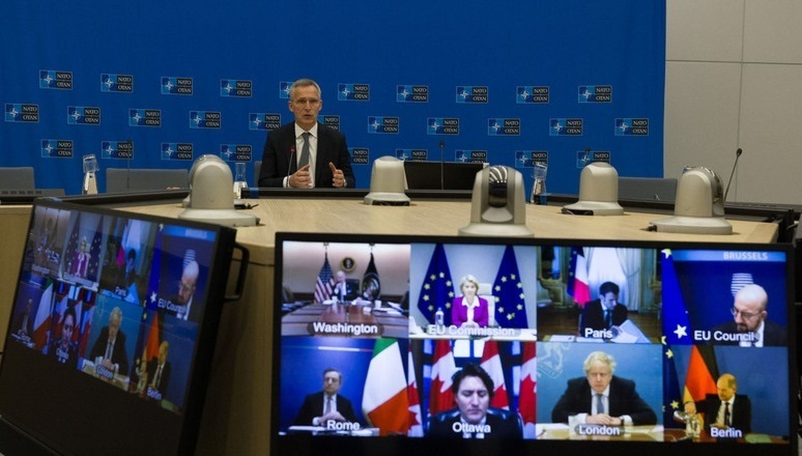 Reunión de EEUU, OTAN y UE por videoconferencia