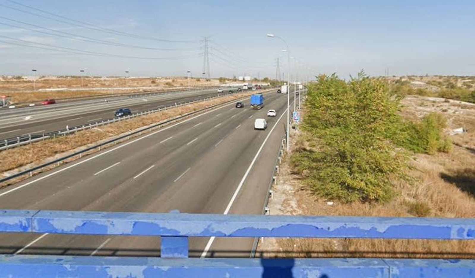 Vista de la M-50 desde la intersección con la M-823