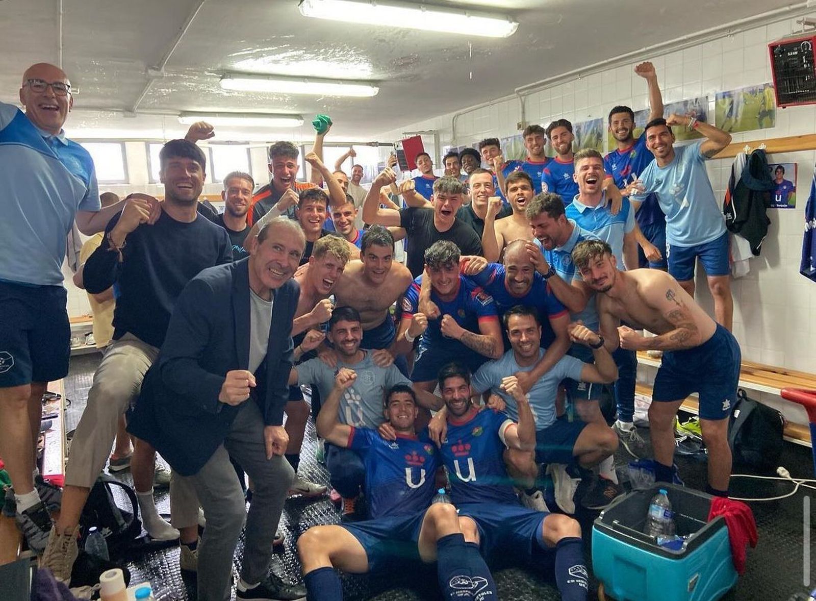 El CD Móstoles URJC celebra la clasificación a la Copa del Rey