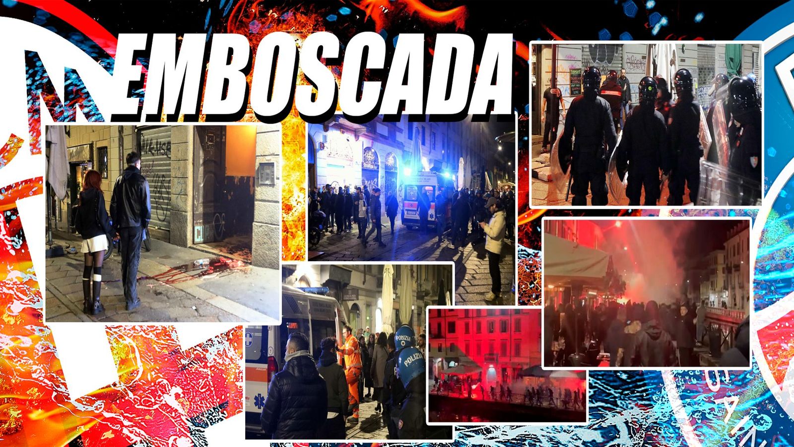 Batalla campal entre ultras del Milan y PSG
