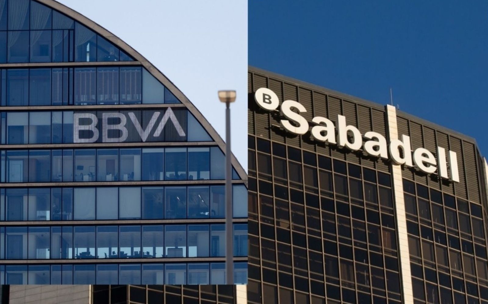 Edificios de los  bancos BBVA y Sabadell