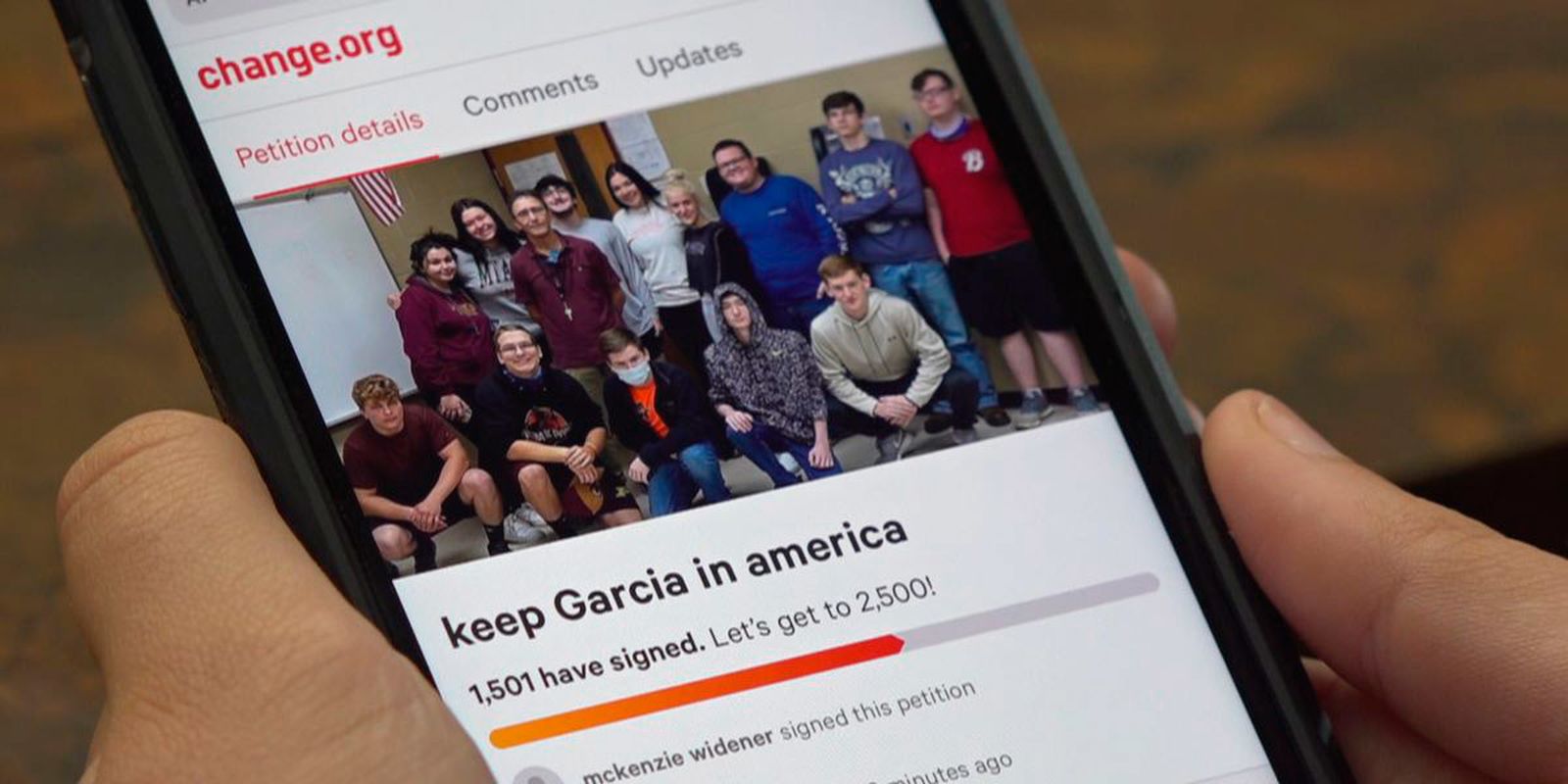 'keep García in America', petición de firmas en Change.org