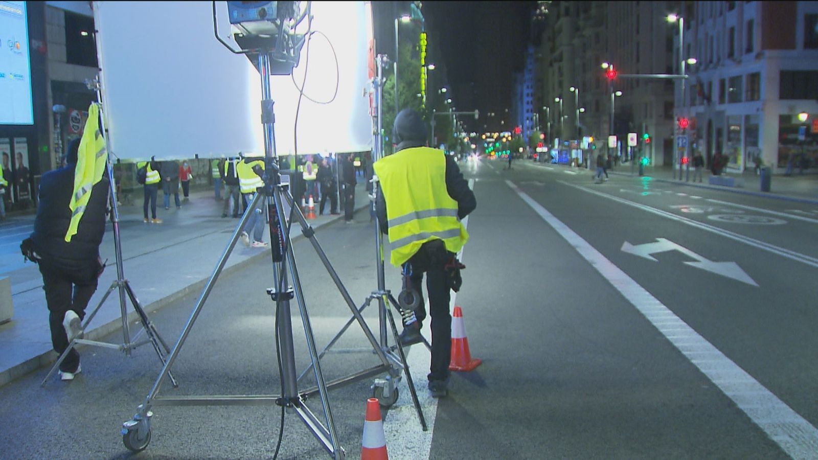 Rodaje de una serie en Gran Vía