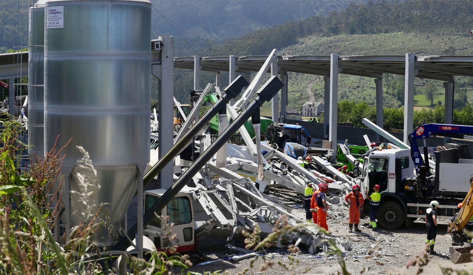 Derrumbe en una explotación ganadera asturiana