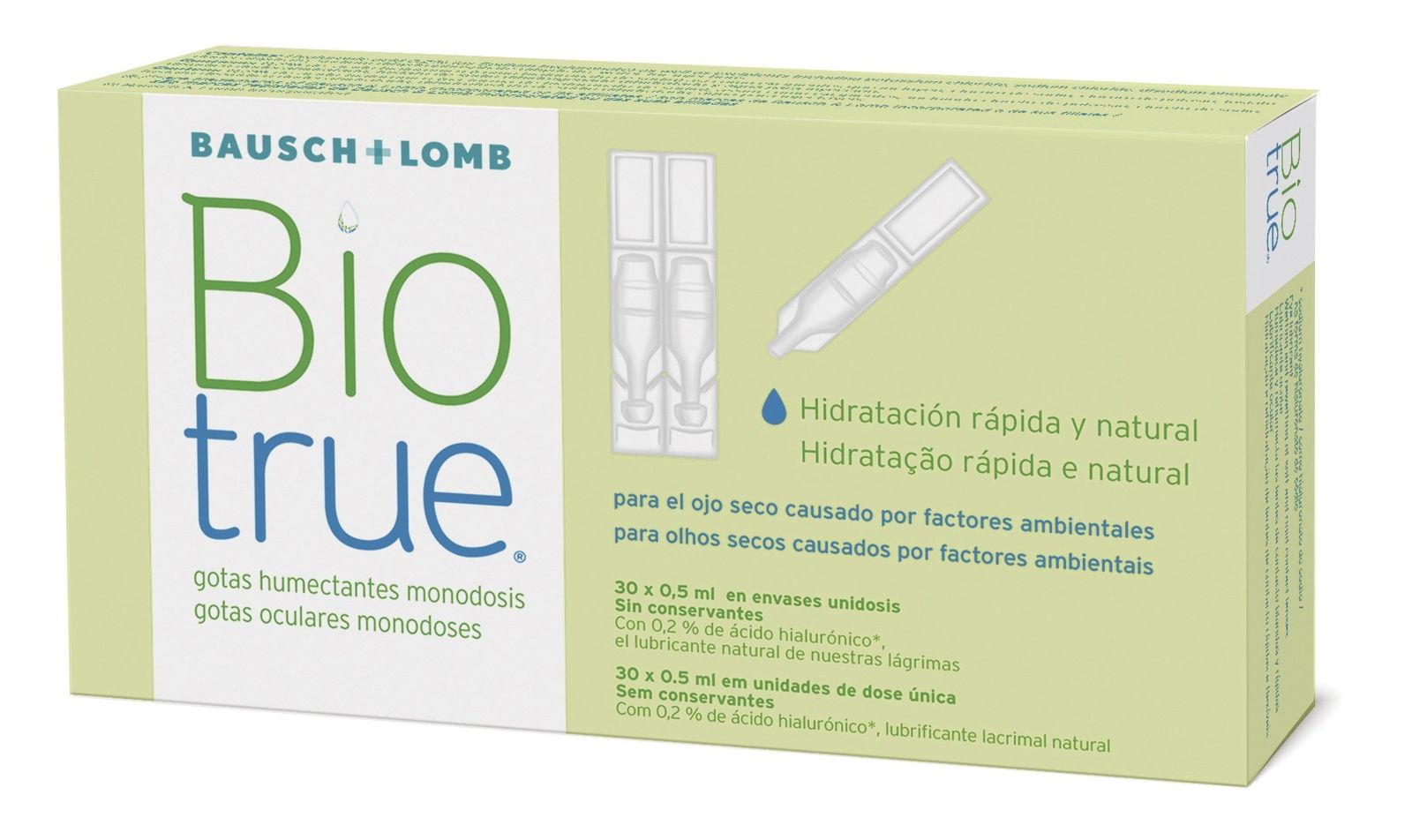 Envases unidosis de gotas humectantes de Bausch&Lomb