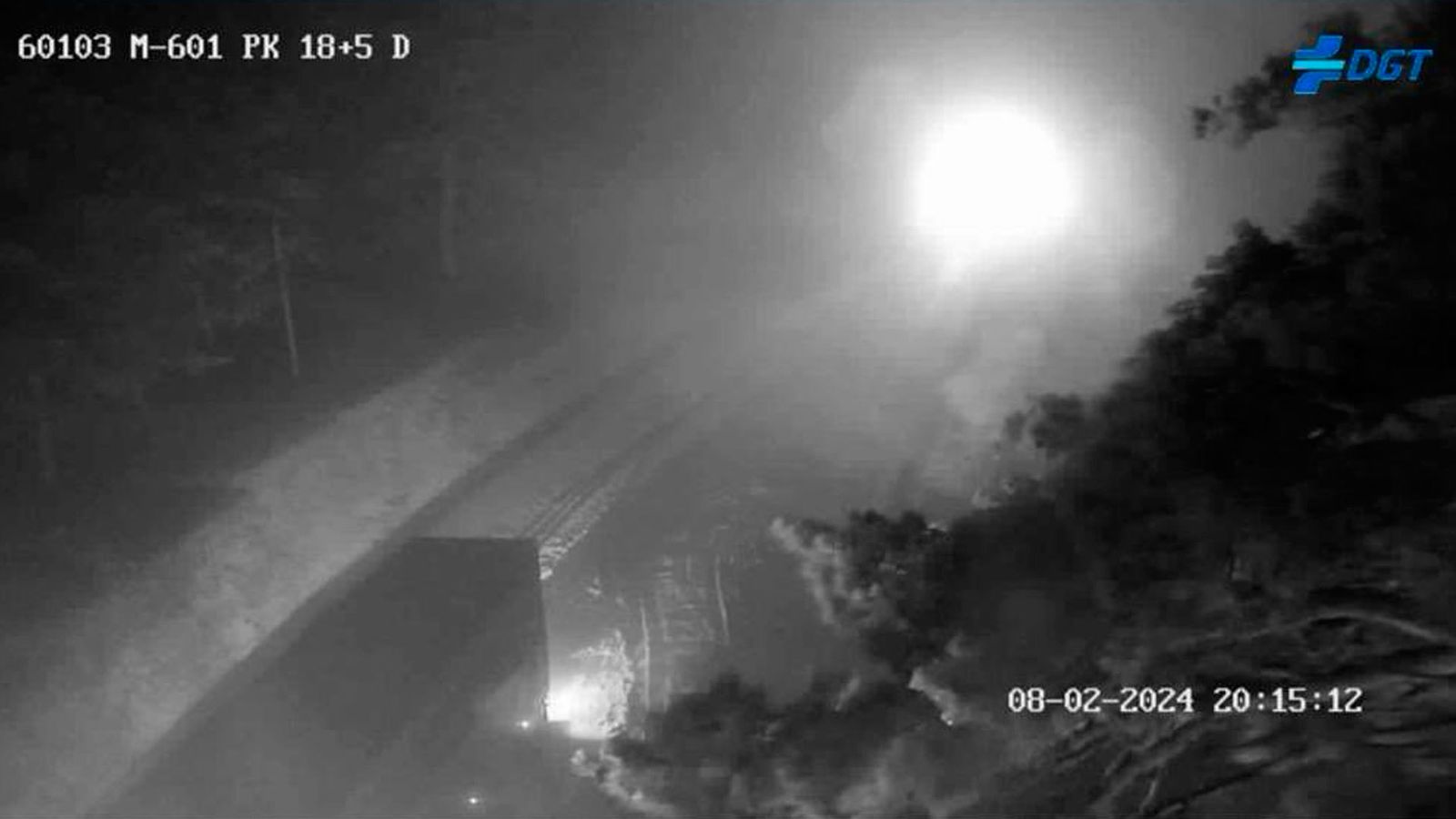 Imagen del puerto de Navacerrada tomada por una cámara de la DGT