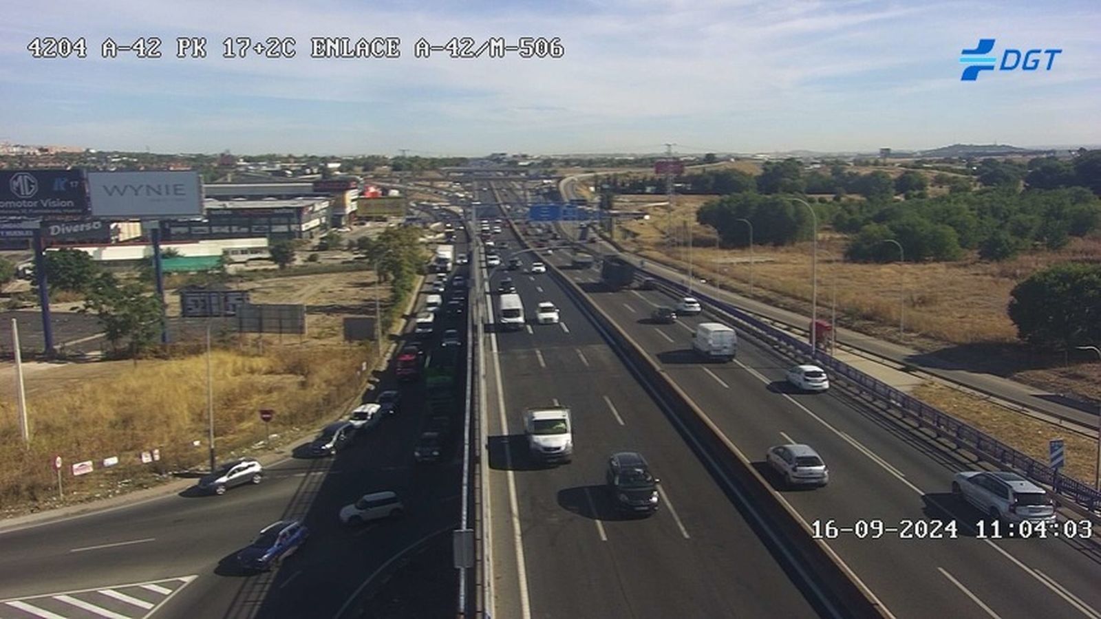 Tráfico en la A-42 a la altura de Torrejón de la Calzada