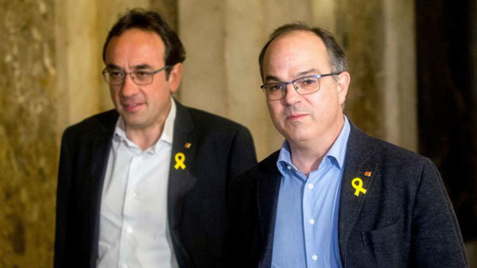 Los diputados de JxCat, Jordi Turull, y Josep Rull