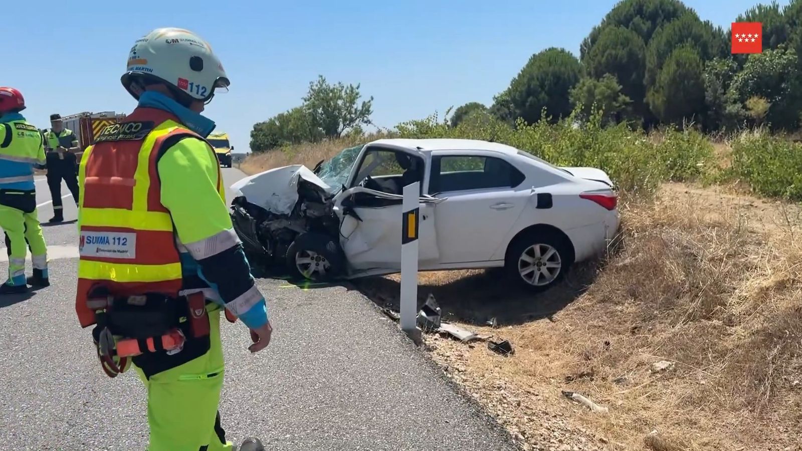 Cuatro jóvenes heridos, uno de ellos grave, tras chocar dos turismos en la N-403 en Martín de Valdeiglesias