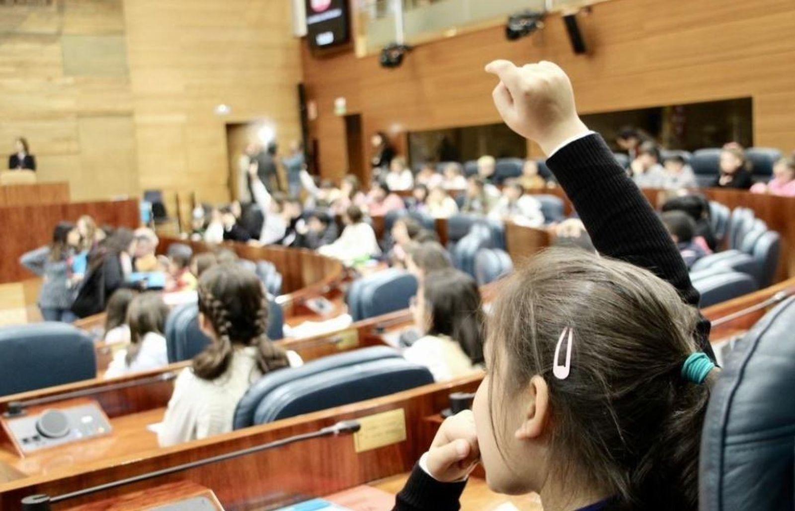Visitar a los abuelos y respetar a los compañeros, propuestas de los niños en la Asamblea de Madrid
