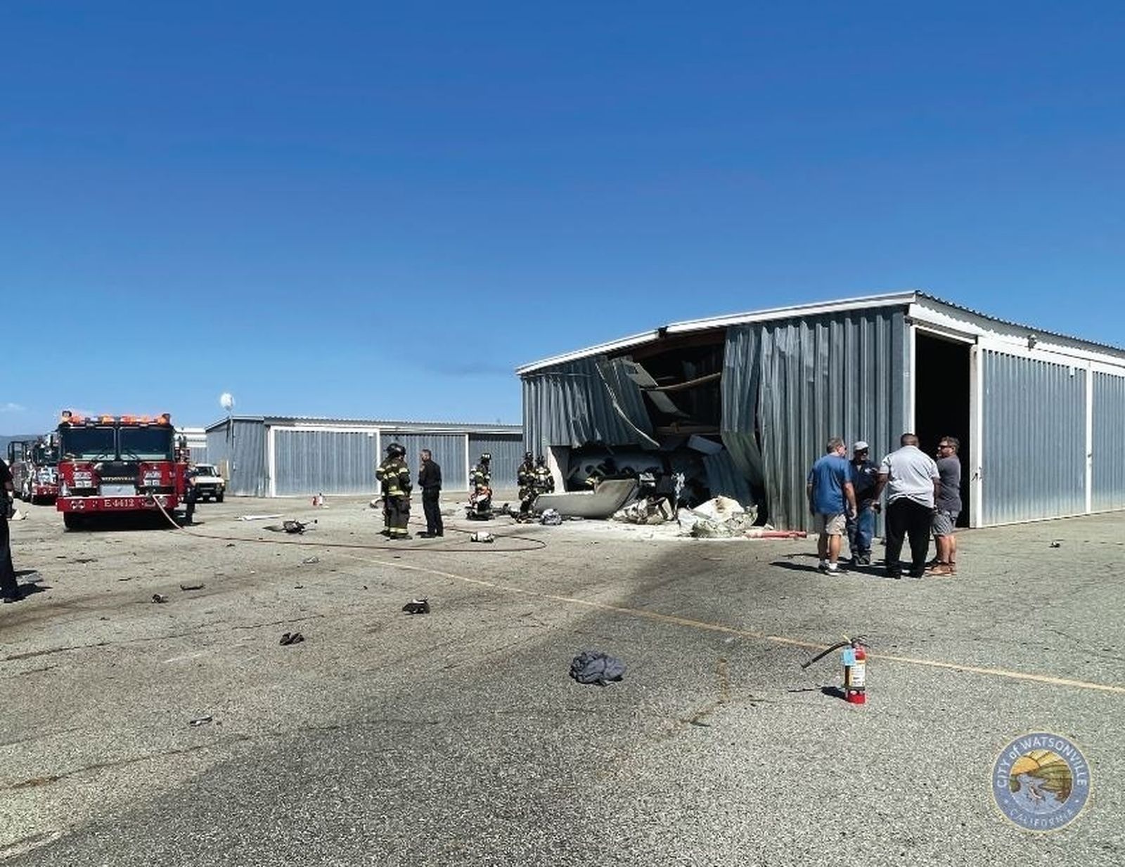 Imagen del accidente aéreo en Watsonville