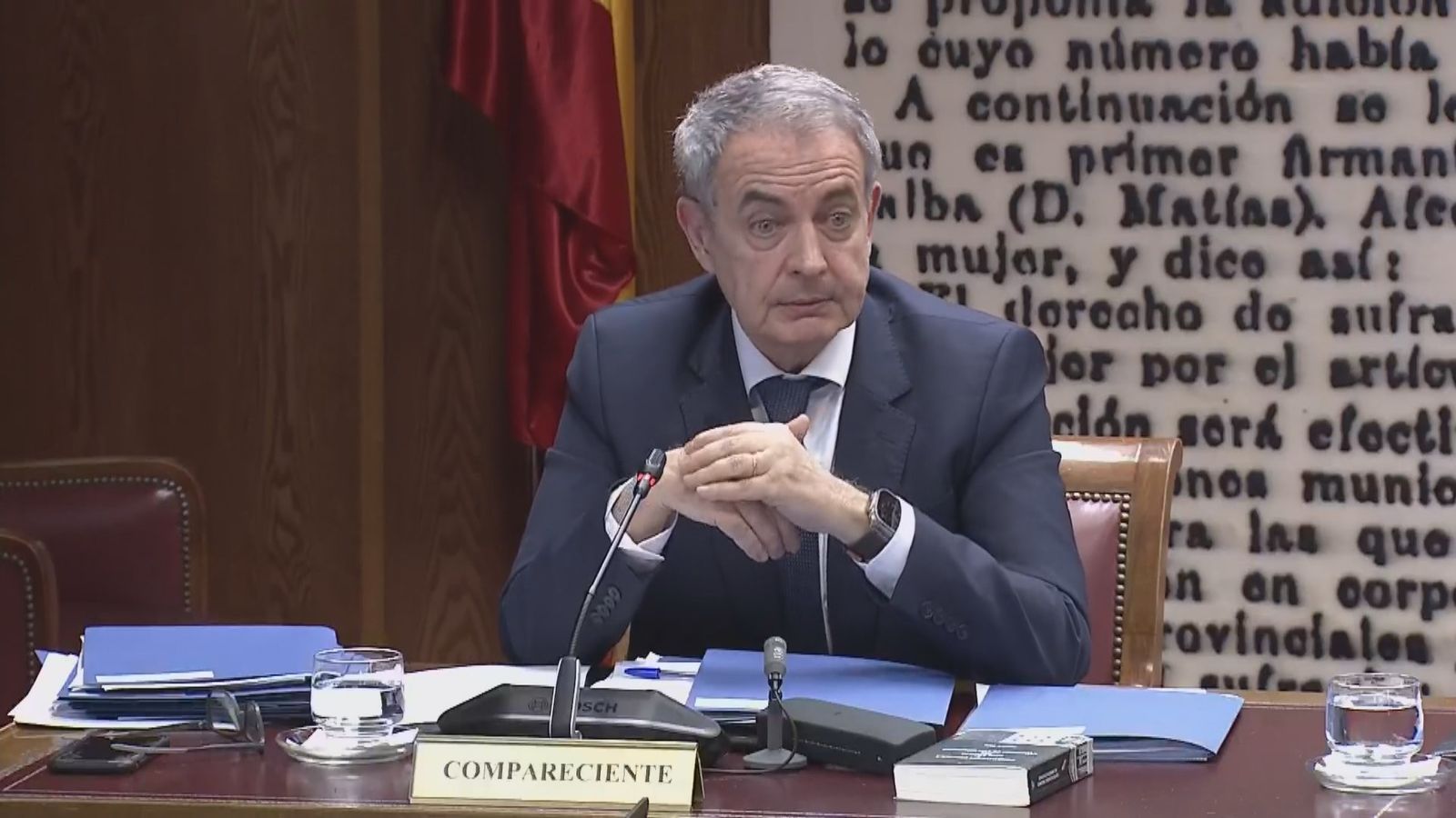 José Luis Rodríguez Zapatero en la comisión de investigación en el Senado