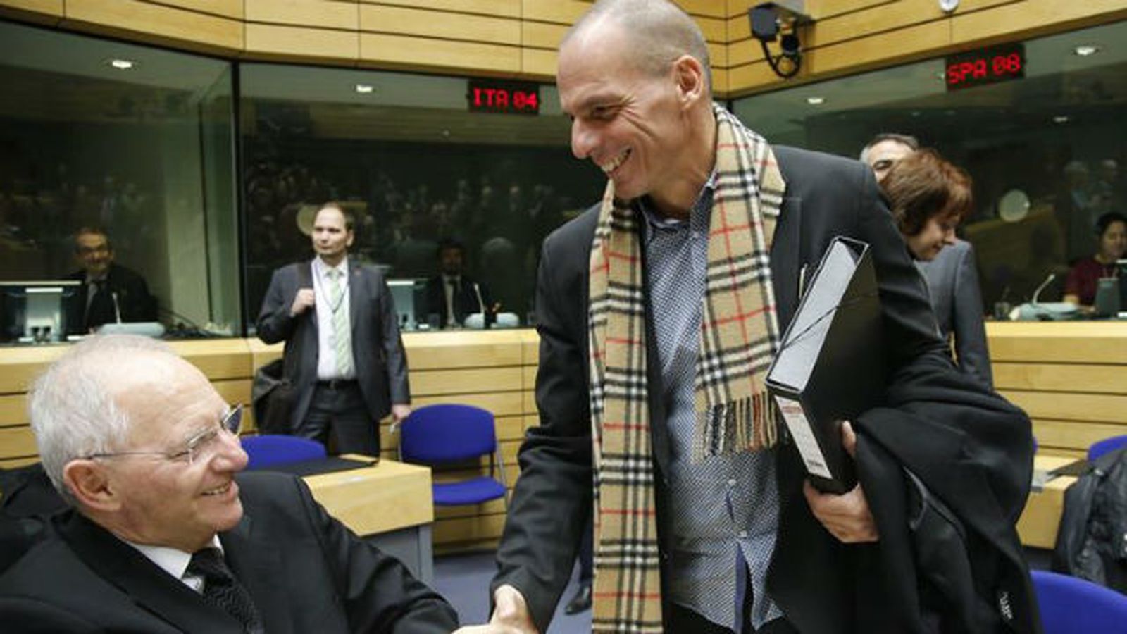 Yanis Varufakis y Wolfgang Schäuble