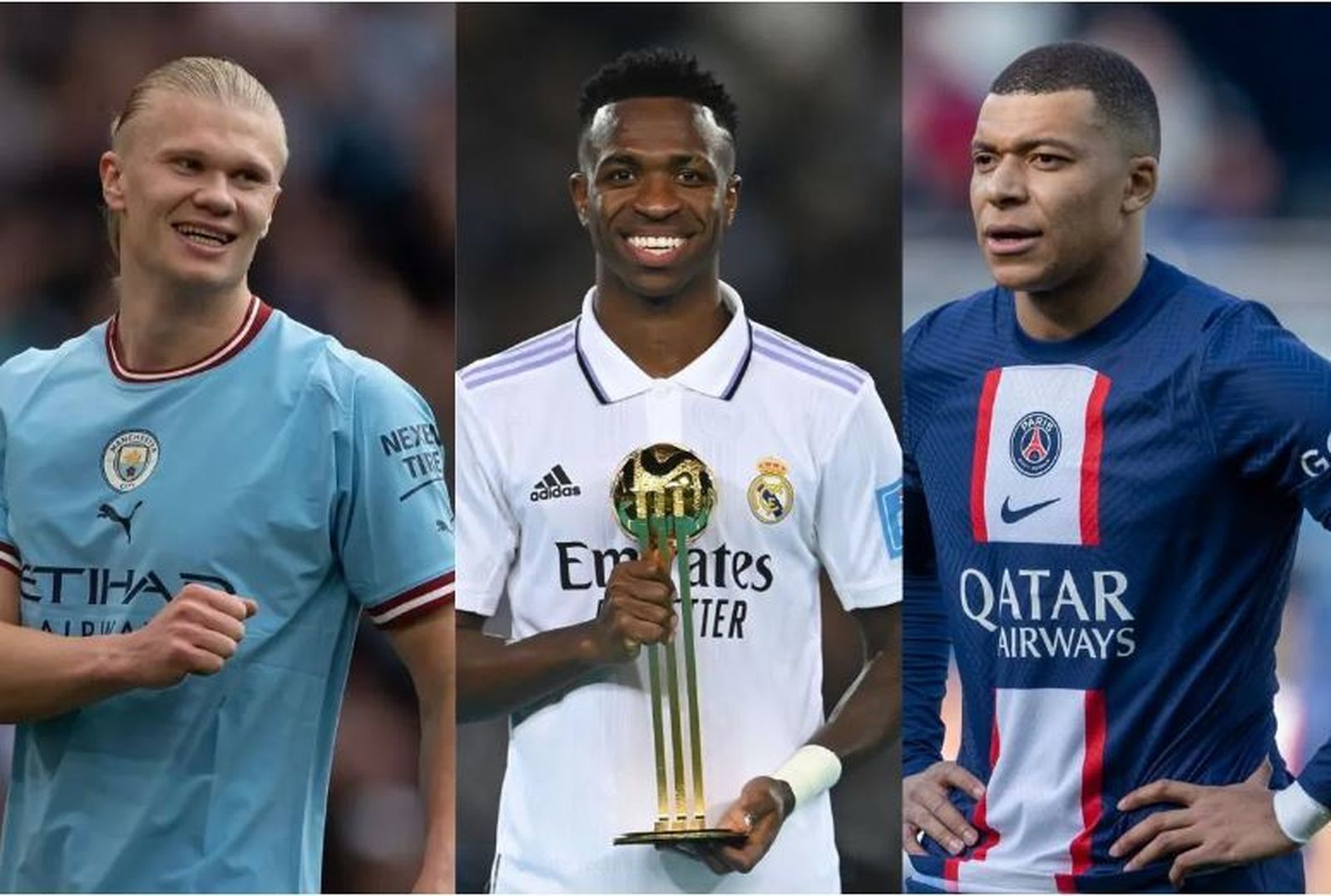 Mbappé, Haaland y Vinícius