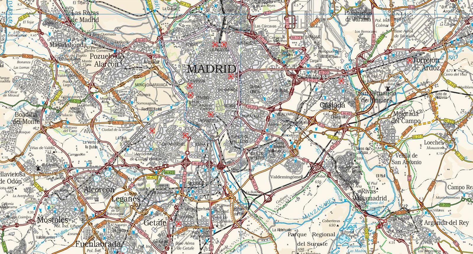 Mapa de las carreteras de Madrid