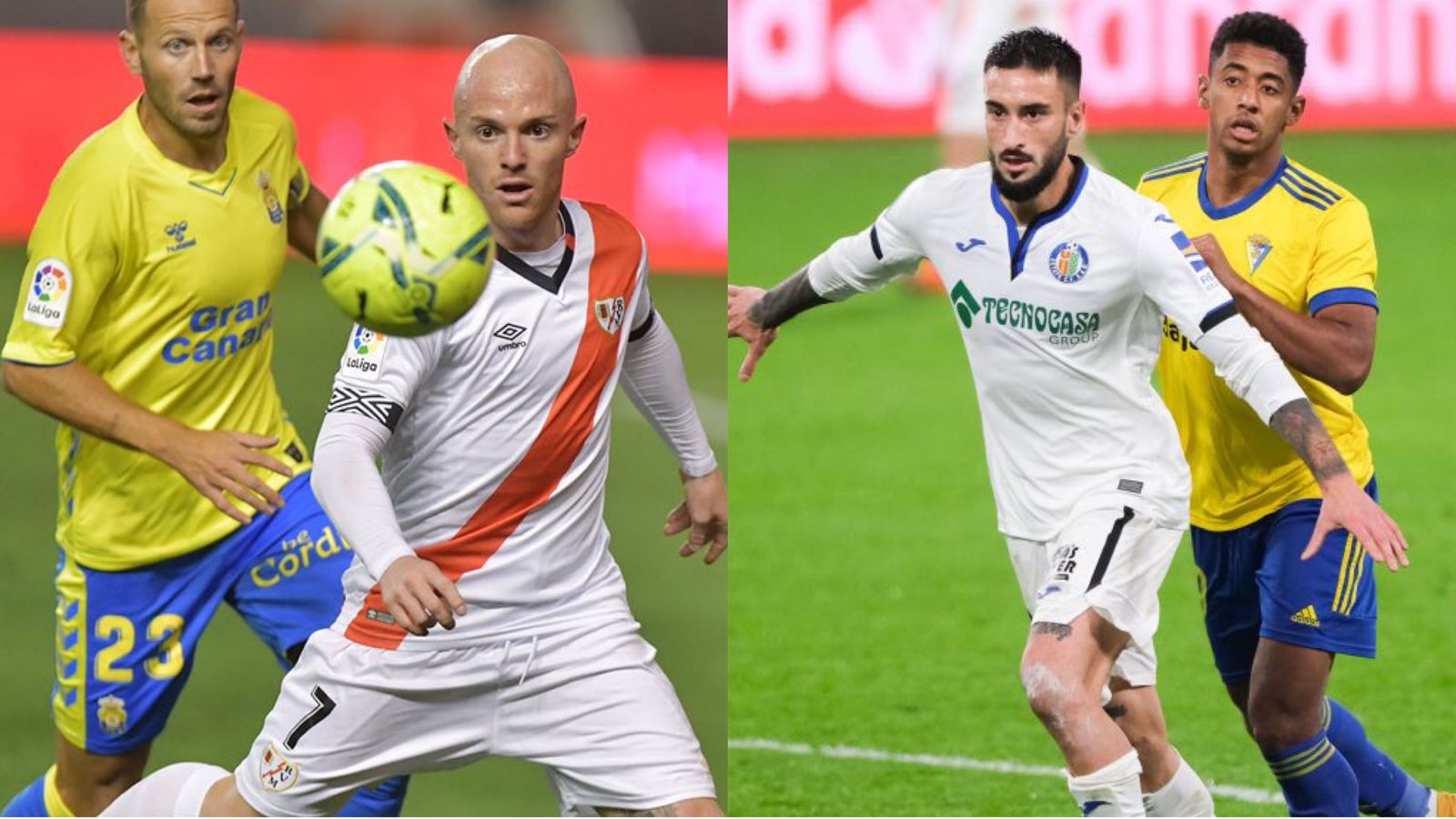 Cádiz-Getafe y Rayo Vallecano-Palmas