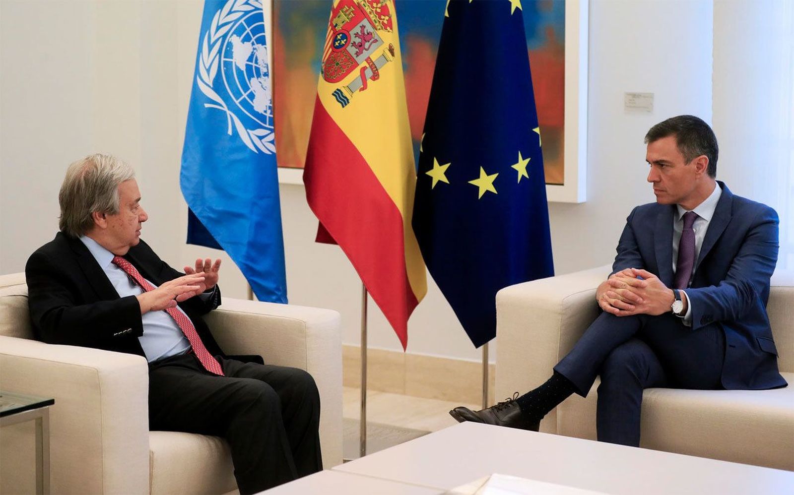 Sánchez traslada a Guterres el apoyo a la ONU para lograr la paz en Ucrania