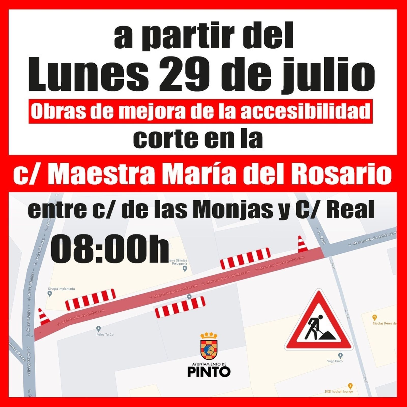 Cortes de tráfico en Pinto
