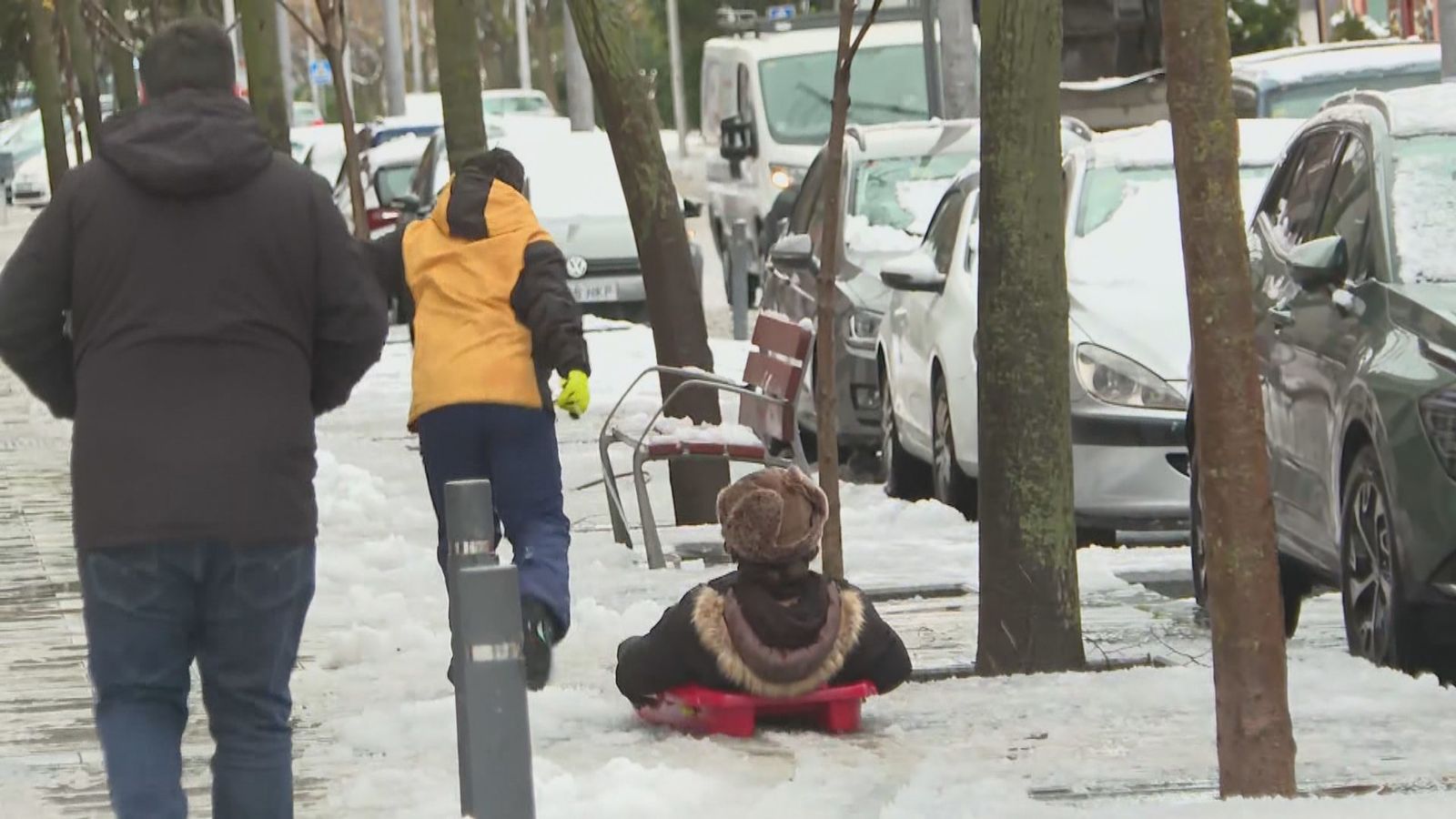 Kristin cubre de nieve todo Madrid
