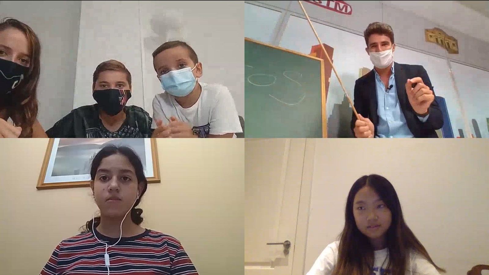 Comprobamos cómo sería una clase online con niños de diferentes edades