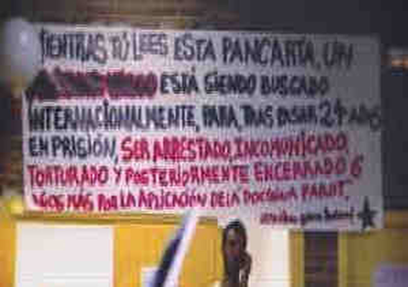 Pancarta en apoyo del etarra Troitiño