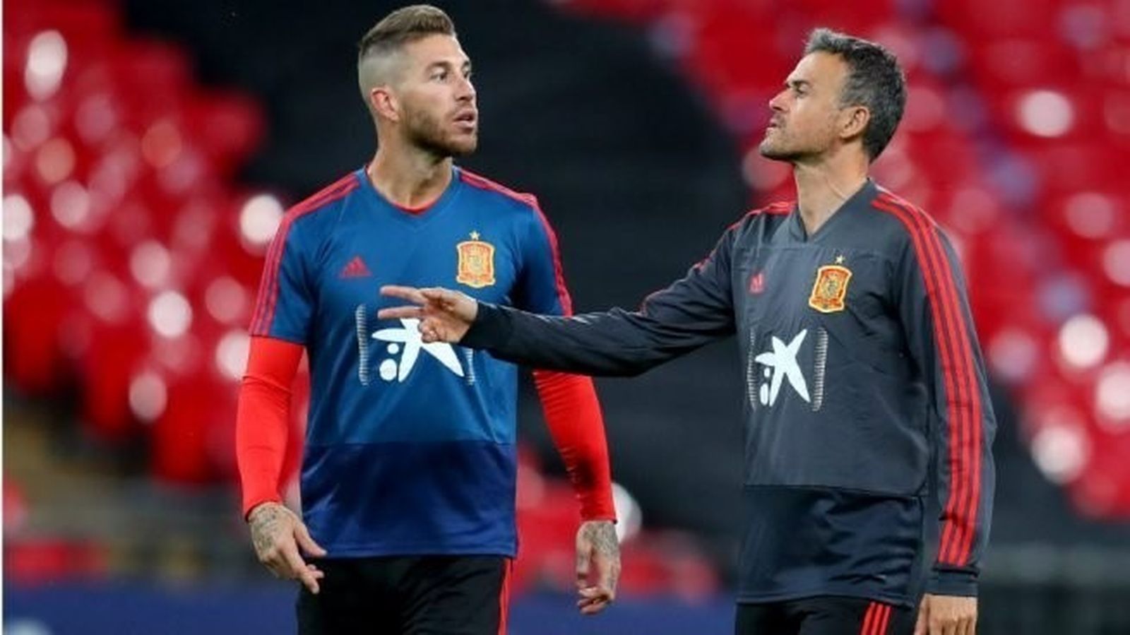 Sergio Ramos y Luis Enrique
