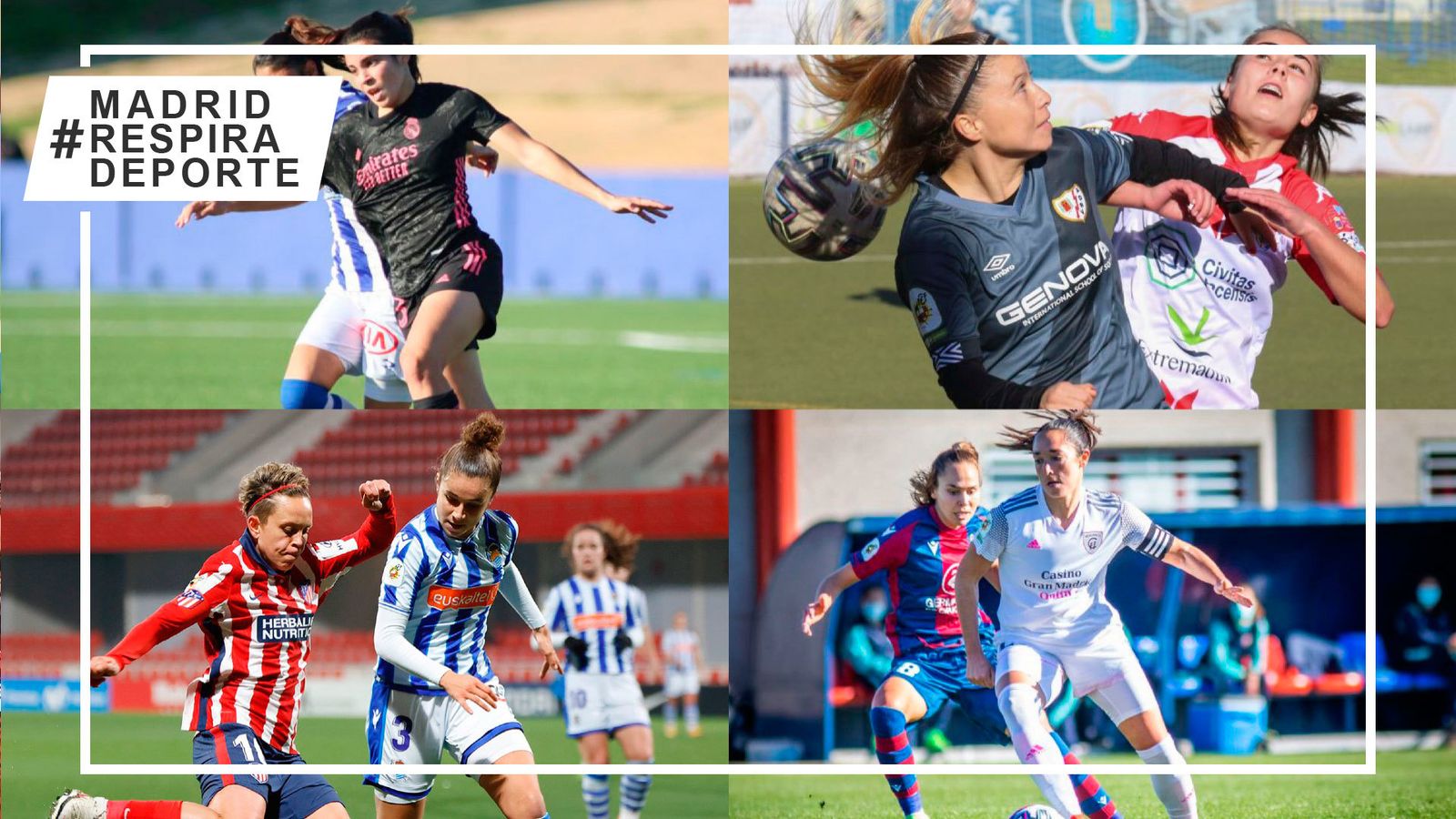 Sporting-Real Madrid, Santa Teresa-Rayo, Real Sociedad-Atlético y Levante-Madrid CFF