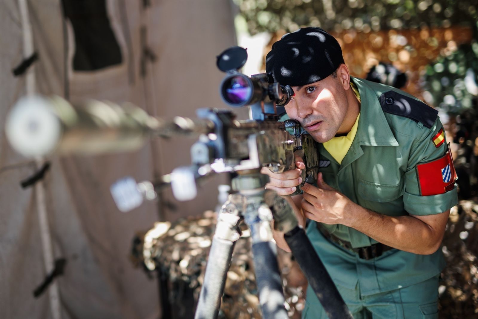 Un militar del ejército en una exhibición de la Infantería de Marina de Madrid