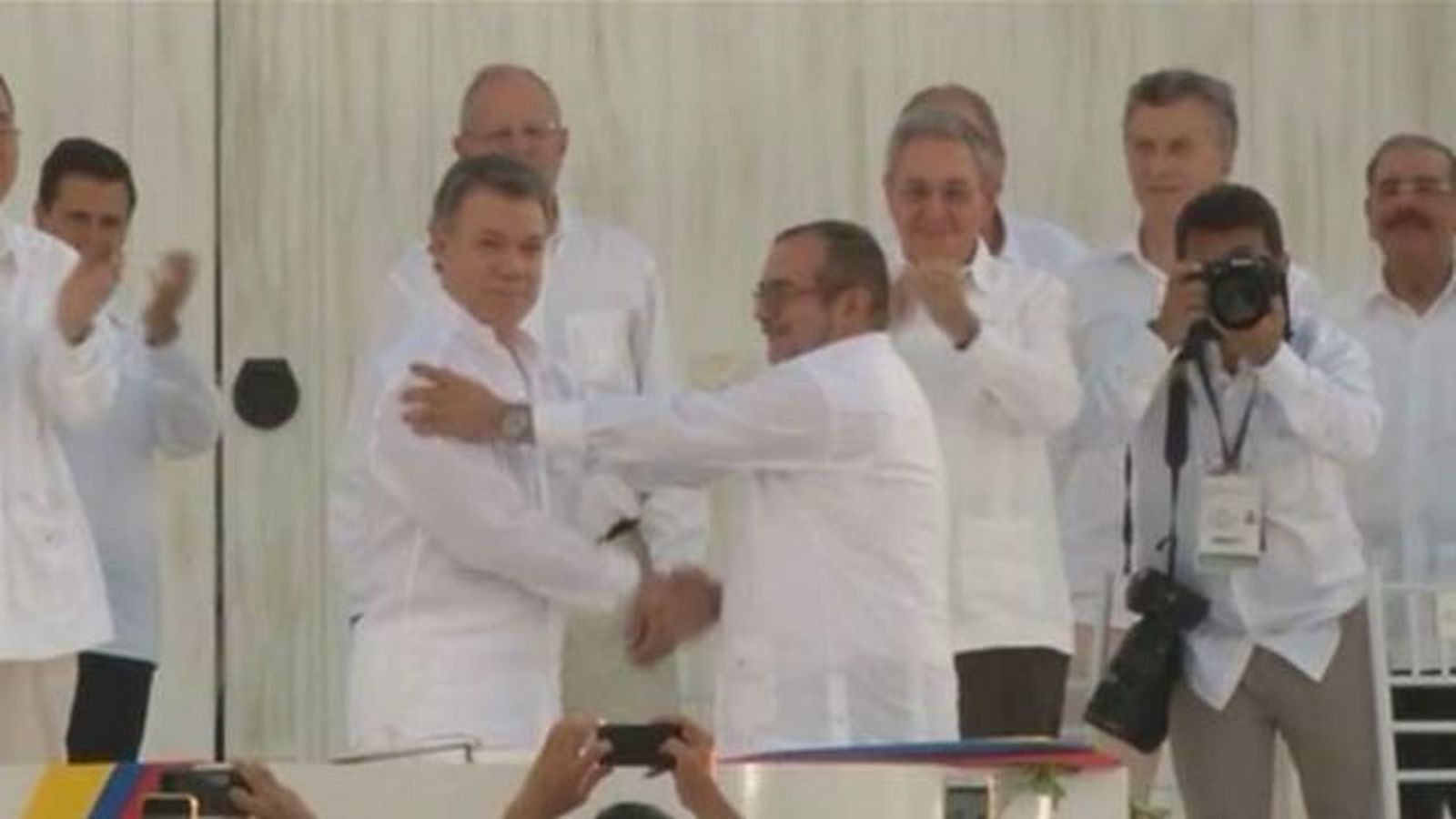 El presidente de Colombia, Juan Manuel  Santos, Nobel de la Paz 2016