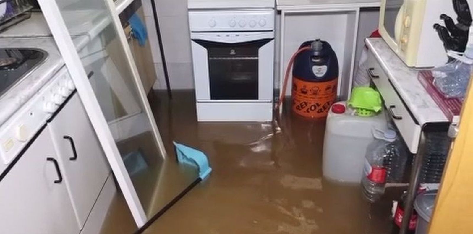 Las Sabinas en Móstoles inundadas por la lluvia